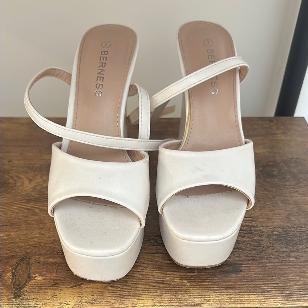Women's Cream Platform Sandals Heels